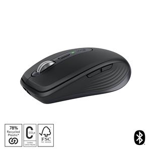 Logitech MX Anywhere 3S mouse Ufficio Mano destra RF senza fili + Bluetooth Laser 8000 DPI