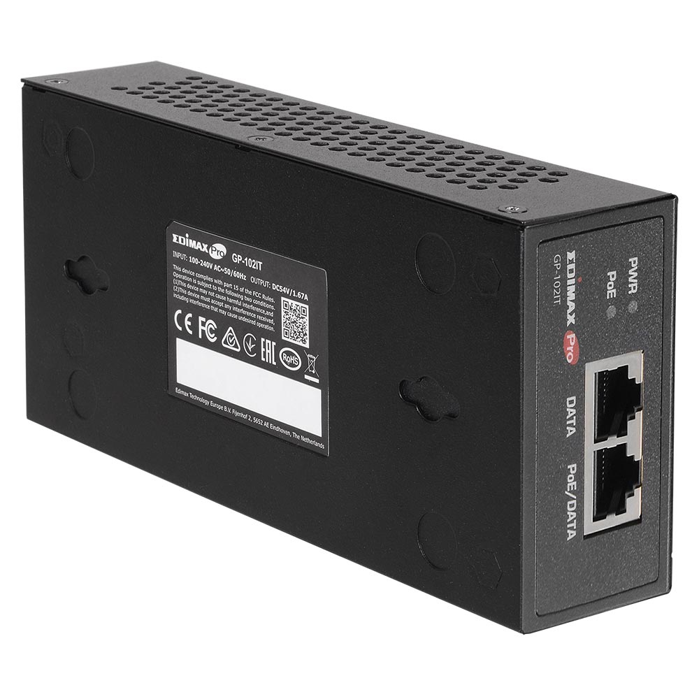 Edimax GP-102IT adattatore PoE e iniettore 10 Gigabit Ethernet, 100 Gigabit Ethernet, Gigabit Ethernet