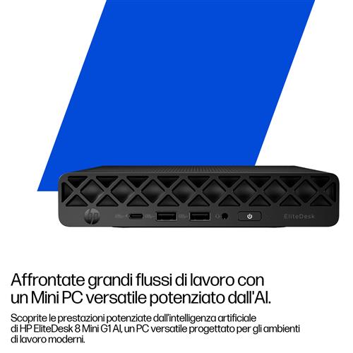 HP EliteDesk 8 Mini G1i AI Wolf Pro Security Edition Intel Core Ultra 9 32 GB DDR5-SDRAM 1 TB SSD Windows 11 Pro Mini PC AI PC Nero