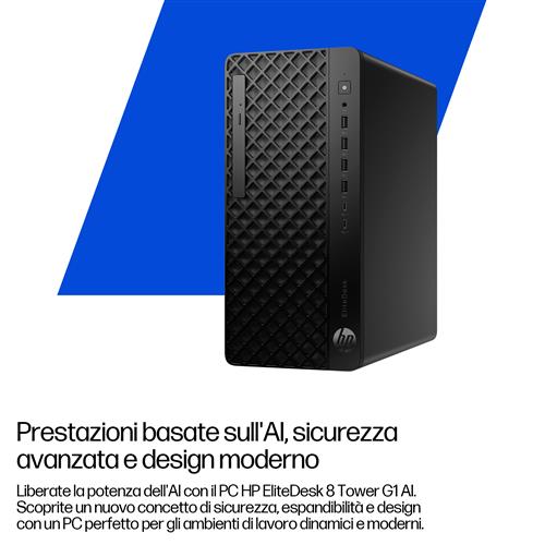 HP EliteDesk 8 G1i Wolf Pro Security Edition Intel Core Ultra 7 265 16 GB DDR5-SDRAM 512 GB SSD Windows 11 Pro Tower PC AI PC Nero