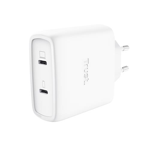 MAXO 65W 2P USB-C GAN CHARGER WHT
