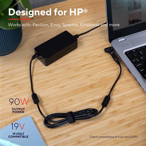 MAXO CARICABATTERIA PER LAPTOP DA 90 W A MARCA HP  -  NERO  EU