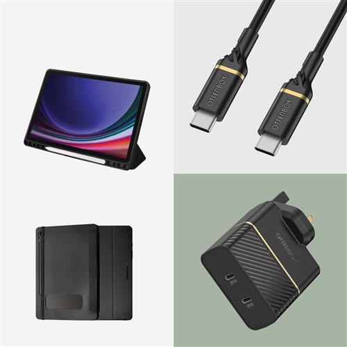 OB REACT FOLIO GALAXY TAB S9+ SAMSUNG BLACK PROPACK