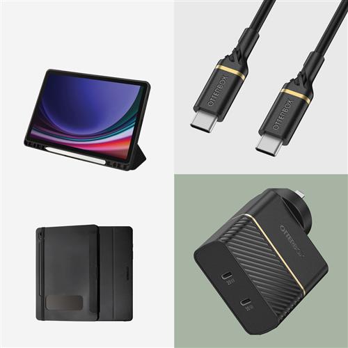 OB REACT FOLIO GALAXY TAB S9+ SAMSUNG BLACK PROPACK