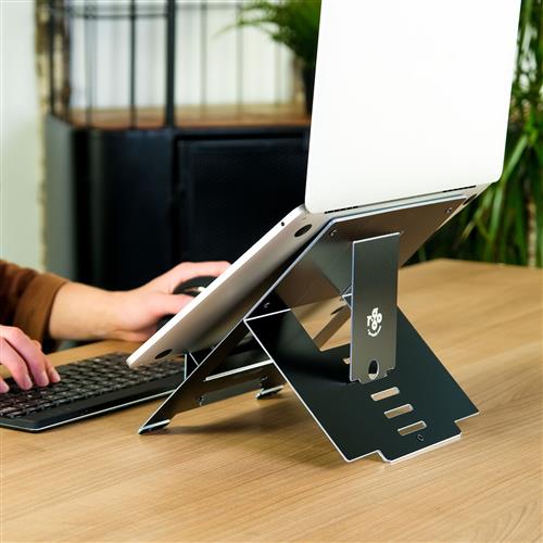 SUPPORTO PER LAPTOP R-GO RISER FLEXIBLE ERGO. ALLUMINIO NERO