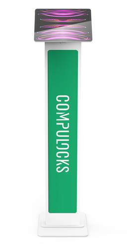 UNIVERSAL INVISIBLE MOUNT BRANDABLE FLOOR STAND - WHITE