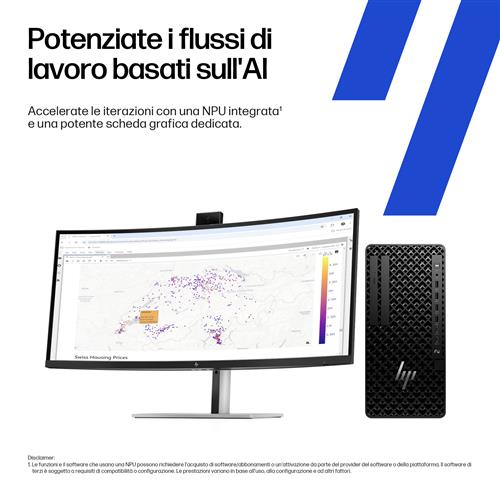 HP Z1 G1i Wolf Pro Security Edition Intel Core Ultra 9 285 32 GB DDR5-SDRAM 1 TB SSD Windows 11 Pro Tower Stazione di lavoro AI Workstation, AI PC Nero