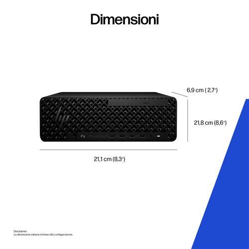 HP Z2 SFF G1i Wolf Pro Security Edition Intel Core Ultra 7 265 32 GB DDR5-SDRAM 1 TB SSD NVIDIA RTX A400 Windows 11 Pro Stazione di lavoro AI Workstation, AI PC Nero