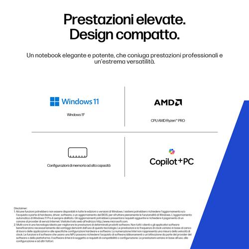 HP ZBook 8 G1ak Wolf Pro Security Edition Copilot+ PC AMD Ryzen AI 7 PRO 350 Workstation mobile 35,6 cm (14