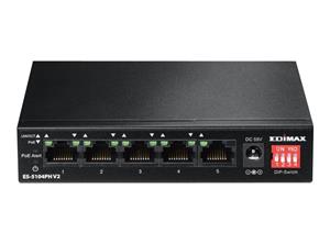 5-PORT FAST ETHERNET SWITCH 4 POE PORTS + DIP SWITCH