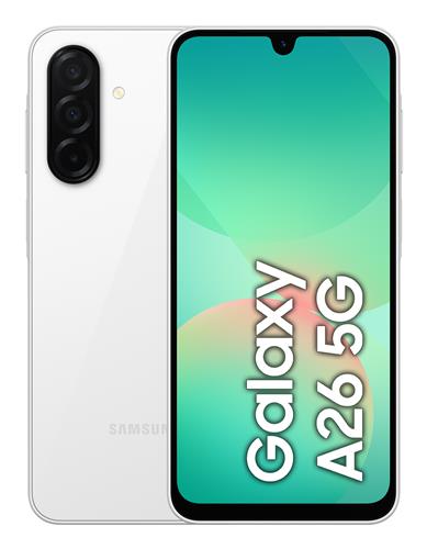 Samsung Galaxy A26 5G, Smartphone con Funzioni intelligenti, Display Super AMOLED 6.7”, 6GB RAM, 128GB, Batteria 5.000 mAh, memoria espandibile, White