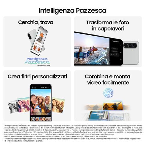 Samsung Galaxy A56 5G, Smartphone con Funzioni intelligenti, Display Super AMOLED 6.7”, 8GB RAM, 256GB, Camera 50MP, Batteria 5.000 mAh, IP67, Awesome Pink