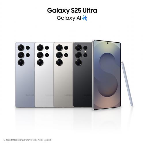 Samsung Galaxy S25 Ultra Smartphone AI, Display 6.9'' QHD+ Dynamic AMOLED 2X, Fotocamera 200MP, RAM 12GB, 512GB, 5.000 mAh, Titanium Whitesilver