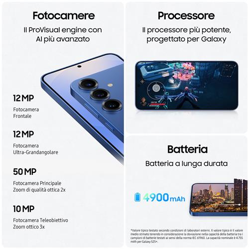 Samsung Galaxy S25+ Smartphone AI, Display 6.7'' QHD+ Dynamic AMOLED 2X, Fotocamera 50MP, RAM 12GB, 256GB, 4.900 mAh, Mint