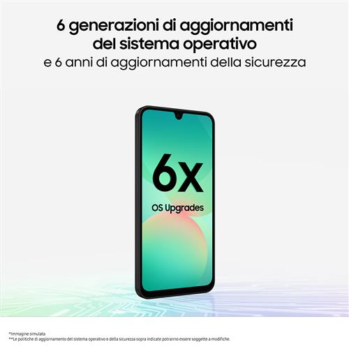Samsung Galaxy A26 5G, Smartphone con Funzioni intelligenti, Display Super AMOLED 6.7”, 6GB RAM, 128GB, Batteria 5.000 mAh, memoria espandibile, Black