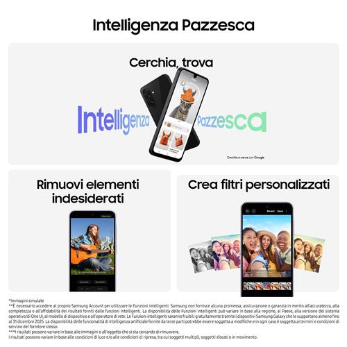 Samsung Galaxy A26 5G, Smartphone con Funzioni intelligenti, Display Super AMOLED 6.7”, 8GB RAM, 256GB, Batteria 5.000 mAh, memoria espandibile, Mint