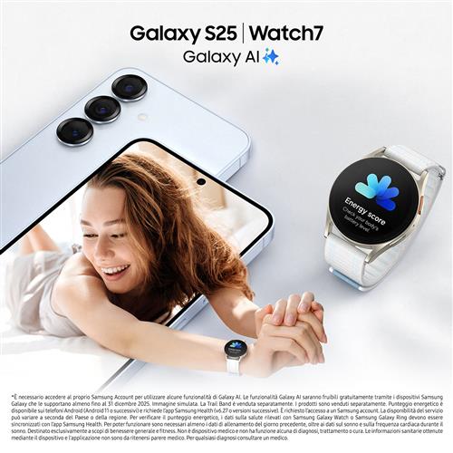 Samsung Galaxy S25 Smartphone AI, Display 6.2'' FHD+ Dynamic AMOLED 2X, Fotocamera 50MP, RAM 12GB, 512GB, 4.000 mAh, Silver shadow