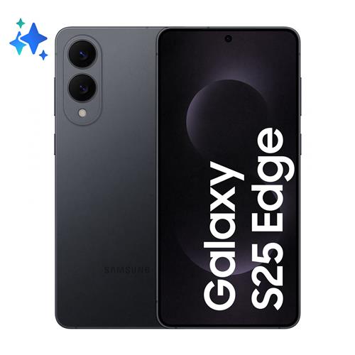Samsung Galaxy S25 Edge, Smartphone AI, Display 6.7'' QHD+ Dynamic AMOLED 2X, Fotocamera 200MP, RAM 12GB, 512GB, 3.900 mAh, Titanium Jetblack