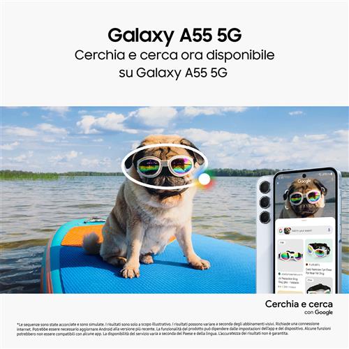 Samsung Galaxy A55 5G Display FHD+ Super AMOLED 6.6”, Android 14, 8GB RAM, 128GB, Dual SIM, Batteria 5.000 mAh, Awesome Navy