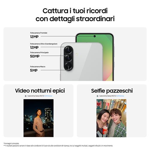 Samsung Galaxy A56 5G, Smartphone con Funzioni intelligenti, Display Super AMOLED 6.7”, 8GB RAM, 256GB, Camera 50MP, Batteria 5.000 mAh, IP67, Awesome Graphite