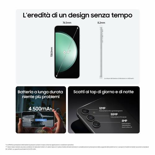 Samsung Galaxy S23 FE Smartphone AI Display Dynamic AMOLED 2X 6.4'', Android 14, Fotocamera 50MP, 8GB RAM, 128GB, Graphite