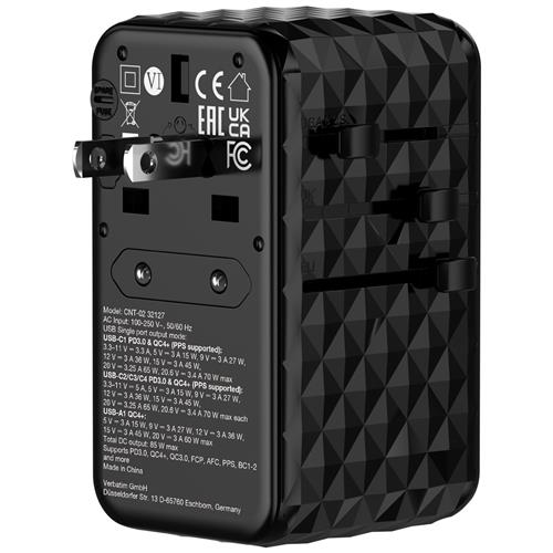 CHARGE N TRAVEL ADAPTER DIAMOND 85W RETRACTABLE CABLE CNT-02