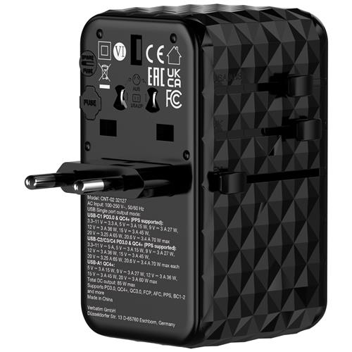 CHARGE N TRAVEL ADAPTER DIAMOND 85W RETRACTABLE CABLE CNT-02