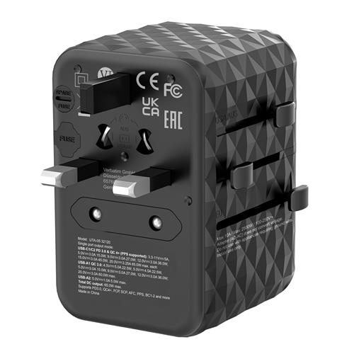 GAN III  TRAVEL ADAPTER UTA-05 2XUSB-C PD 65W / QC 4+/2 X USB-A