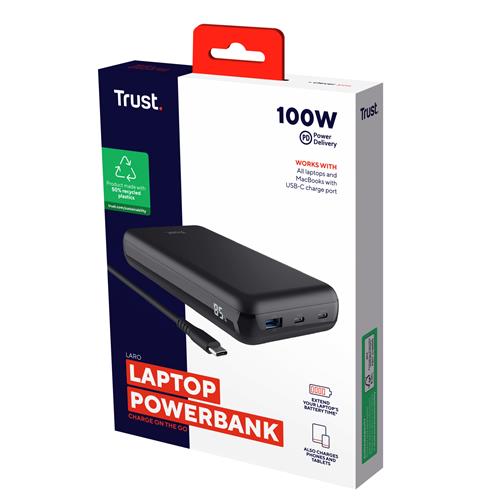 LARO POWERBANK PER LAPTOP DA 100 W  -  NERO  UK