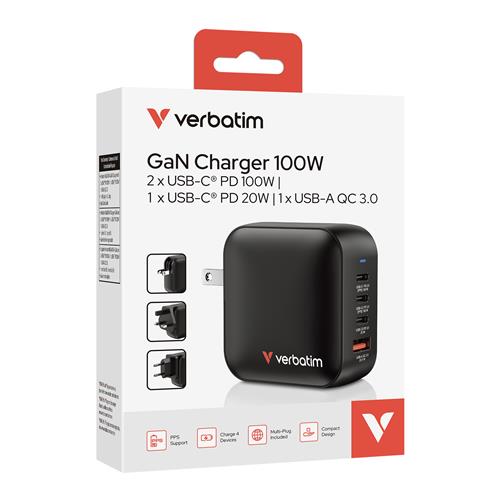 MINI GAN CHARGER 100W 4 PORT US/EU/UK ADP