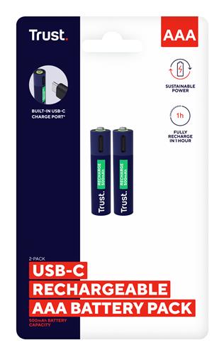 USB-C RECHARGEABLE BATTERIES 2P AAA