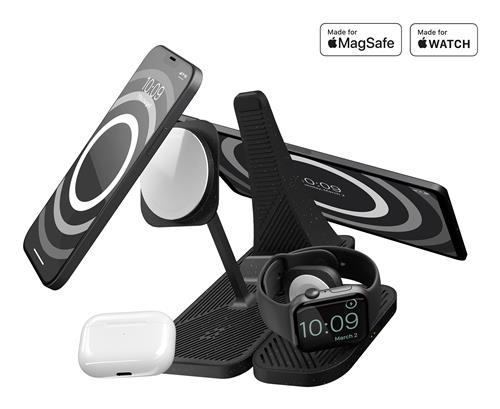 ZENS 4-IN-1 MODULAR WRLS CHRG STATION INCL WALL CHARGER-BLACK