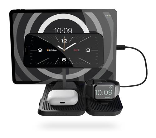 ZENS 4-IN-1 MODULAR WRLS CHRG STATION INCL WALL CHARGER-BLACK