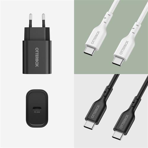 OB STANDARD EU WALL CHARGER 20W - 1X USB-C 20W USB-PD BLACK - PR