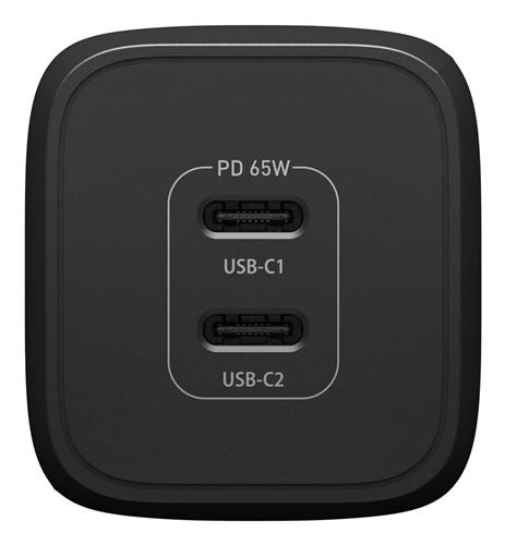 OB STANDARD EU WALL CHARGER 65W GAN - 1X USB-C 45W + 1X USB-C 20