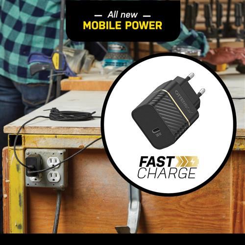 OTTERBOX EU WALL CHARGER 30W GAN 1X USB-C 30W USB-PD BLACK