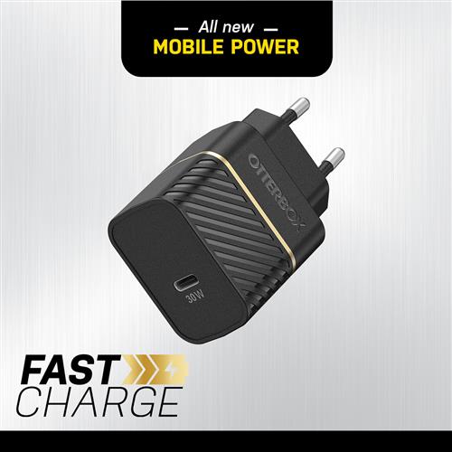 OTTERBOX EU WALL CHARGER 30W GAN 1X USB-C 30W USB-PD BLACK