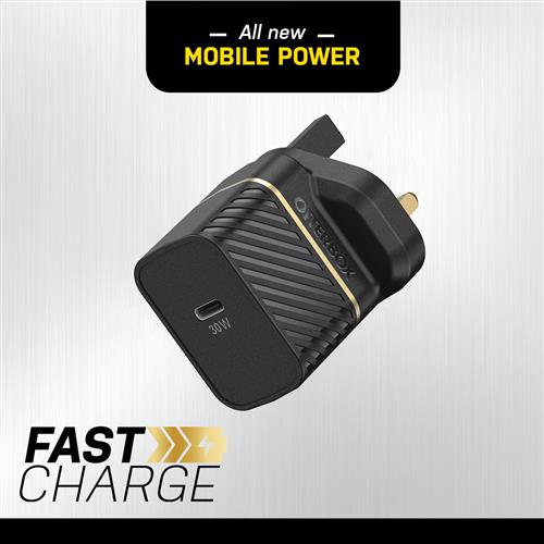 OTTERBOX UK WALL CHARGER 30W GAN 1X USB-C 30W USB-PD BLACK