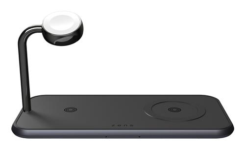 ZENS DUAL+WATCH WRLS CHARGE INCL WALL CHARGER-BLACK