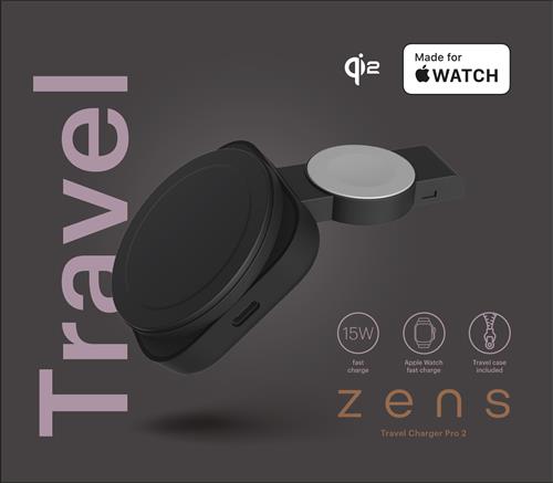 ZENS PRO2 TRAVEL WIRELESS CHARGER - BLACK