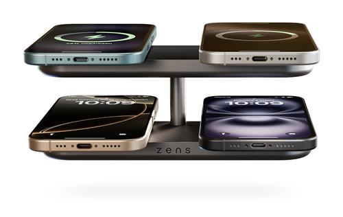 ZENS QUATTRO WRLS CHARGER PRO 4 INCL WALL CHARGER-BLACK