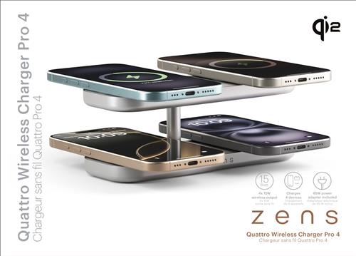 ZENS QUATTRO WRLS CHARGER PRO 4 INCL WALL CHARGER-WHITE