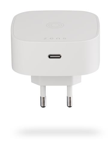 ZENS WIRELESS CHARGING ADAPTER EU TYPE C + 18W USB-C-WHITE