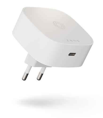 ZENS WIRELESS CHARGING ADAPTER EU TYPE C + 18W USB-C-WHITE