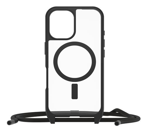 OB REACT NECKLACEMAGSAFE APPLE iPhone16 BlackCr-clear/black-PrP