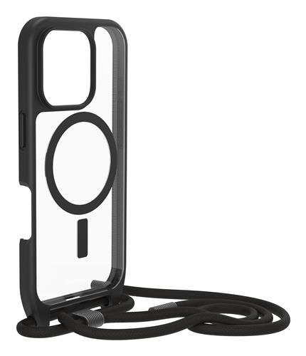 OB REACT NECKLACEMAGSAFE APPLE iPhone16 Pro BlackCr-clear/black