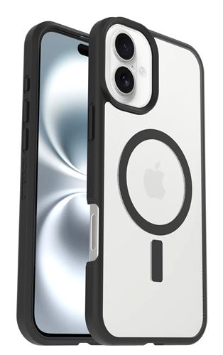 OB REACT MAGSAFE APPLE IPHONE16 Plus BlackCryst-clear/black-ProP