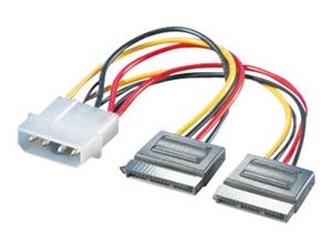 CABLE SPLITTER 1 X 4 PIN M / 2 X 15-PIN SATA M