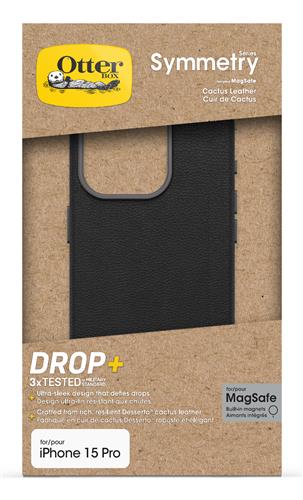 OB SYMMETRY APPLE IPHONE 15PRO Cactus Leather Noir Ash black