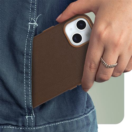 OB SYMMETRY CACTUS LEATHER Apple iPhone 15 Plus Adobe brown